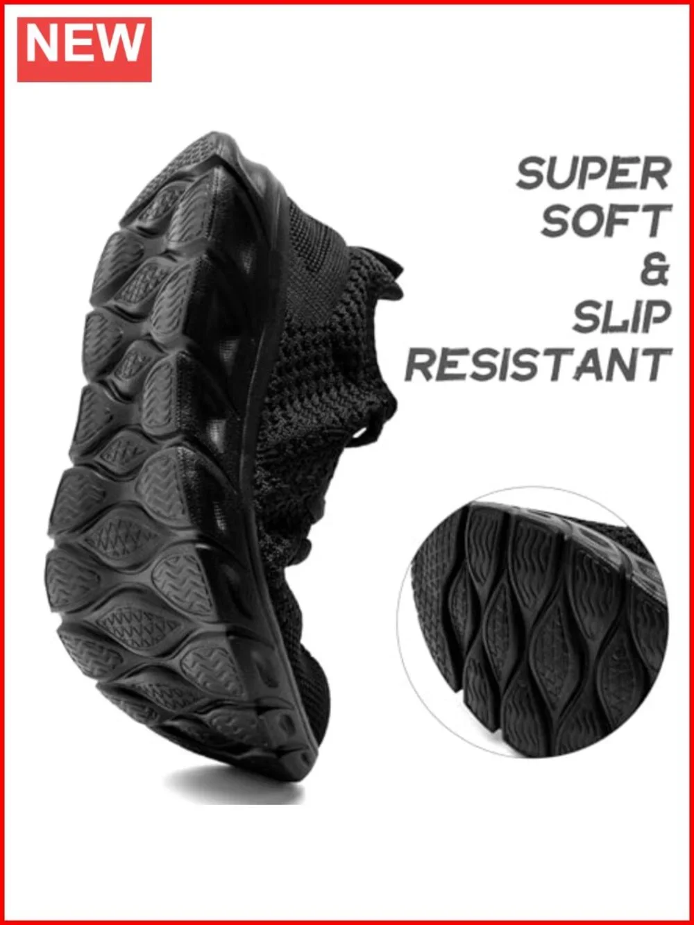 Slip On Running Sneakers Breathable Lightweight Lace Up Athletic Workout Gym